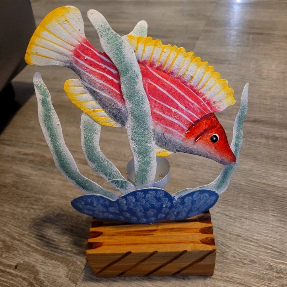 marine/fish themed candle holder